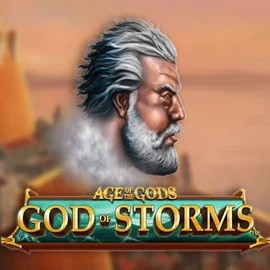 Age Of The Gods: God of Storms online game logo by Playtech on crownplays.org