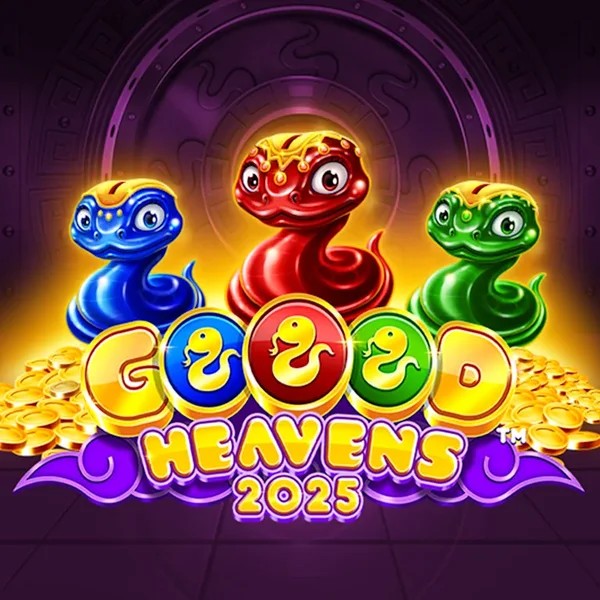 Goood Heavens slot logo by Rarestone Gaming at CrownPlay Casino