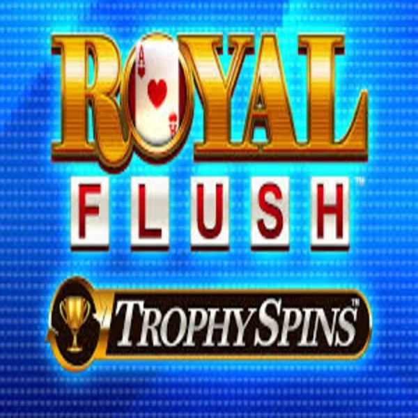 Royal Flush Trophy Spins slot logo by Greentube at CrownPlay Casino